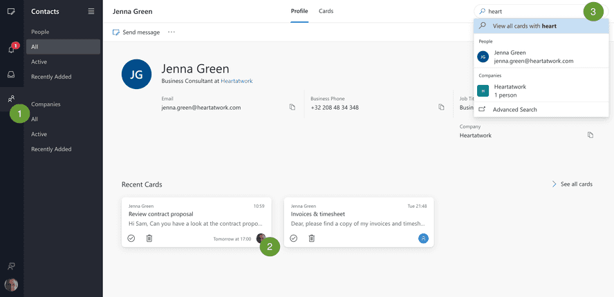 Central contacts database in yablo